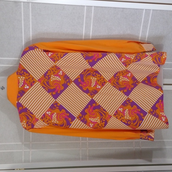 Designer silk button-down orange shirt - Picture 5 of 8